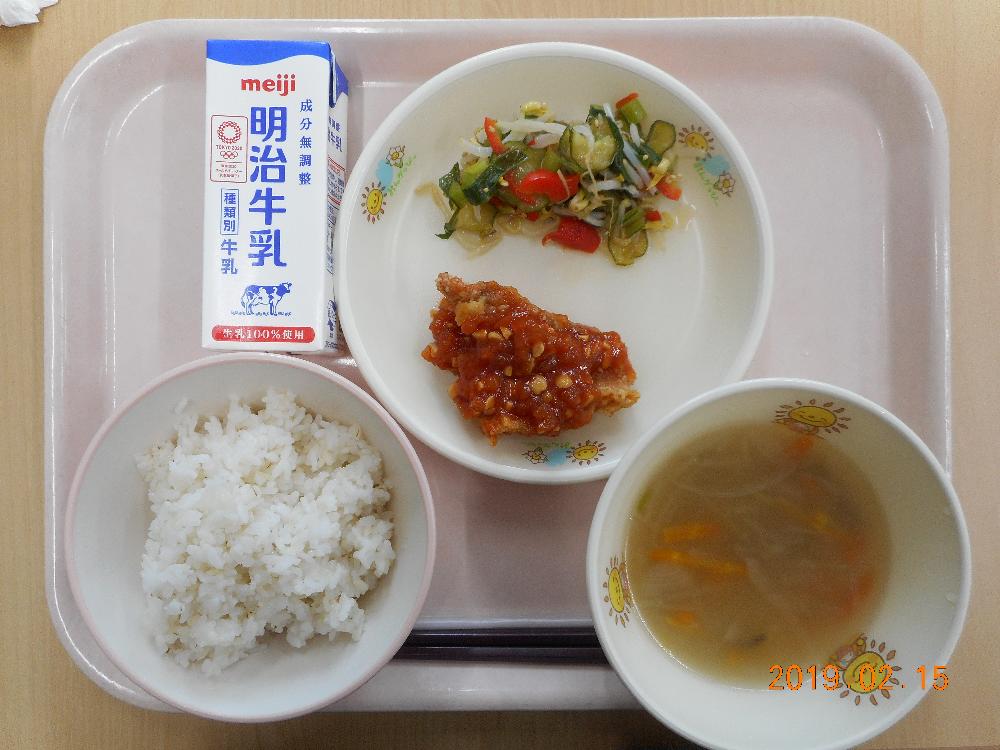 本日の学校給食献立の画像