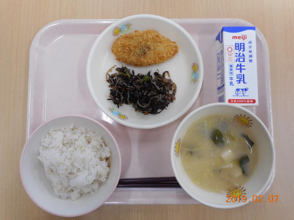 本日の学校給食献立の画像