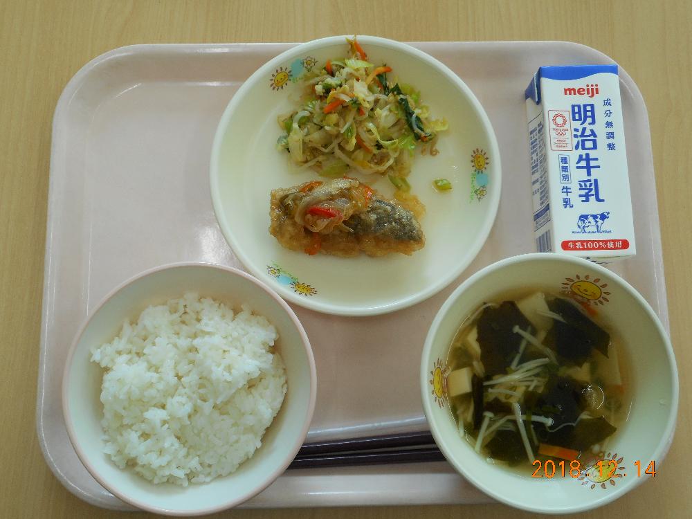 本日の学校給食献立の画像