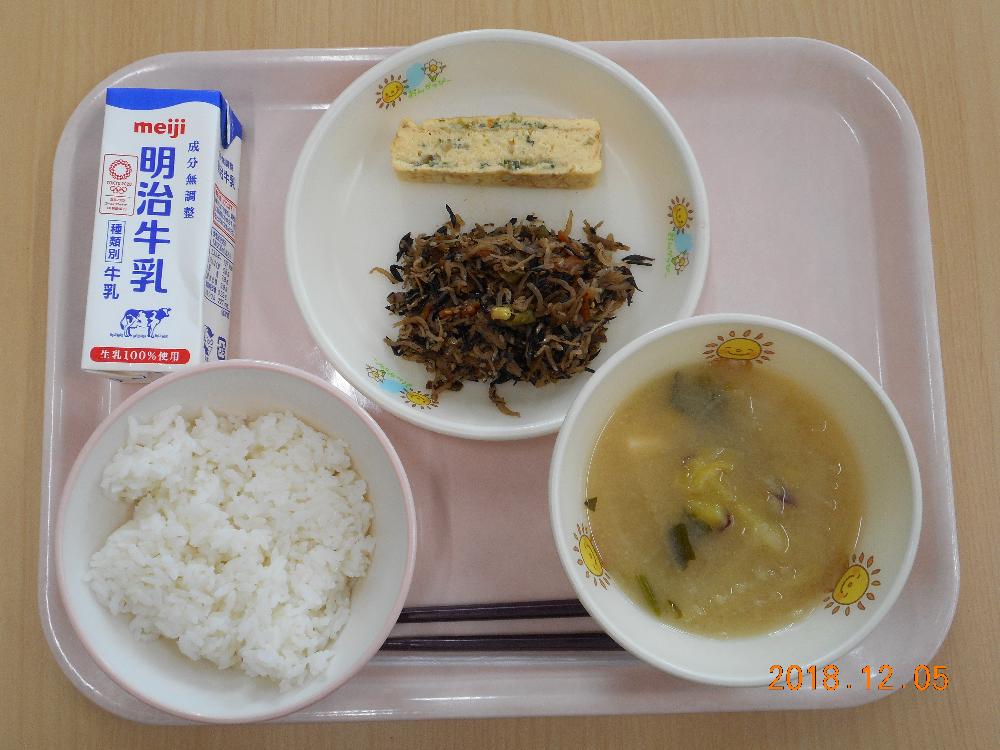 本日の学校給食献立の画像