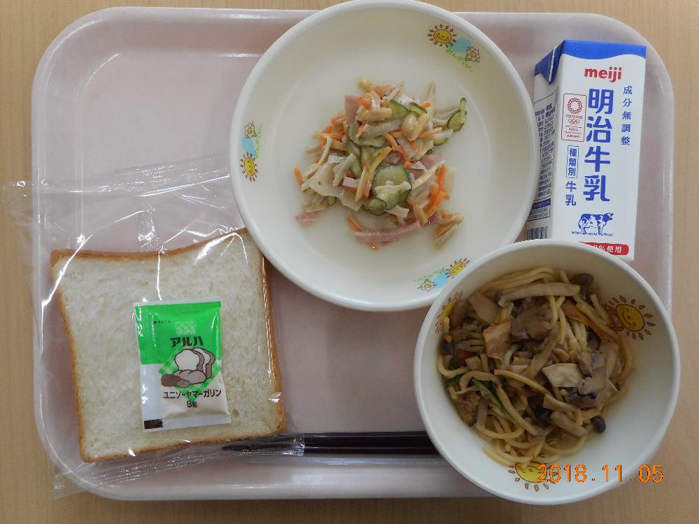 本日の学校給食献立の画像