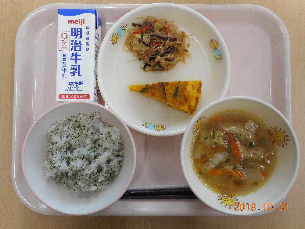 本日の学校給食献立の画像