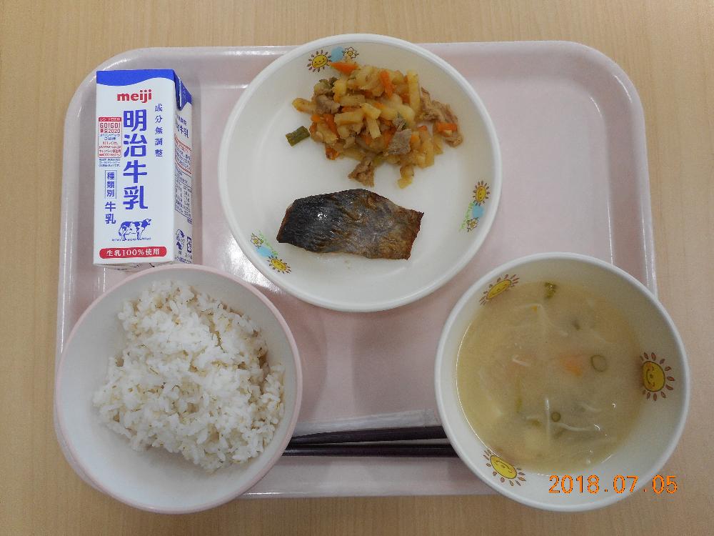 本日の学校給食献立の画像