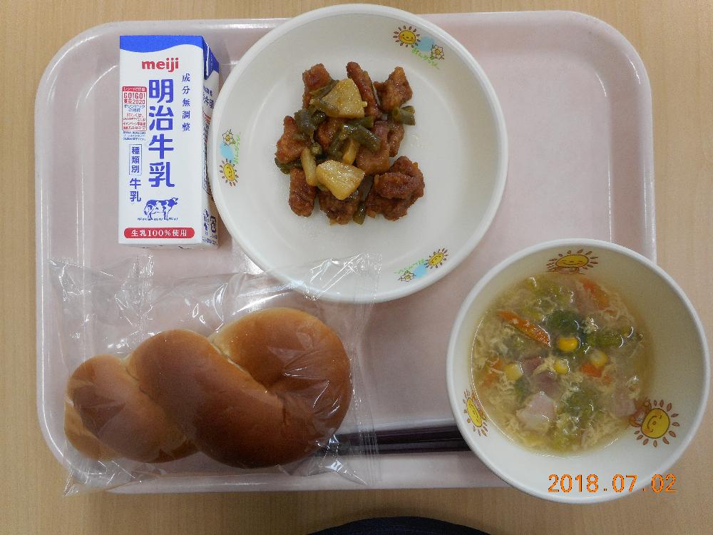 本日の学校給食献立の画像