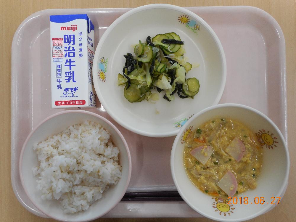 本日の学校給食献立の画像