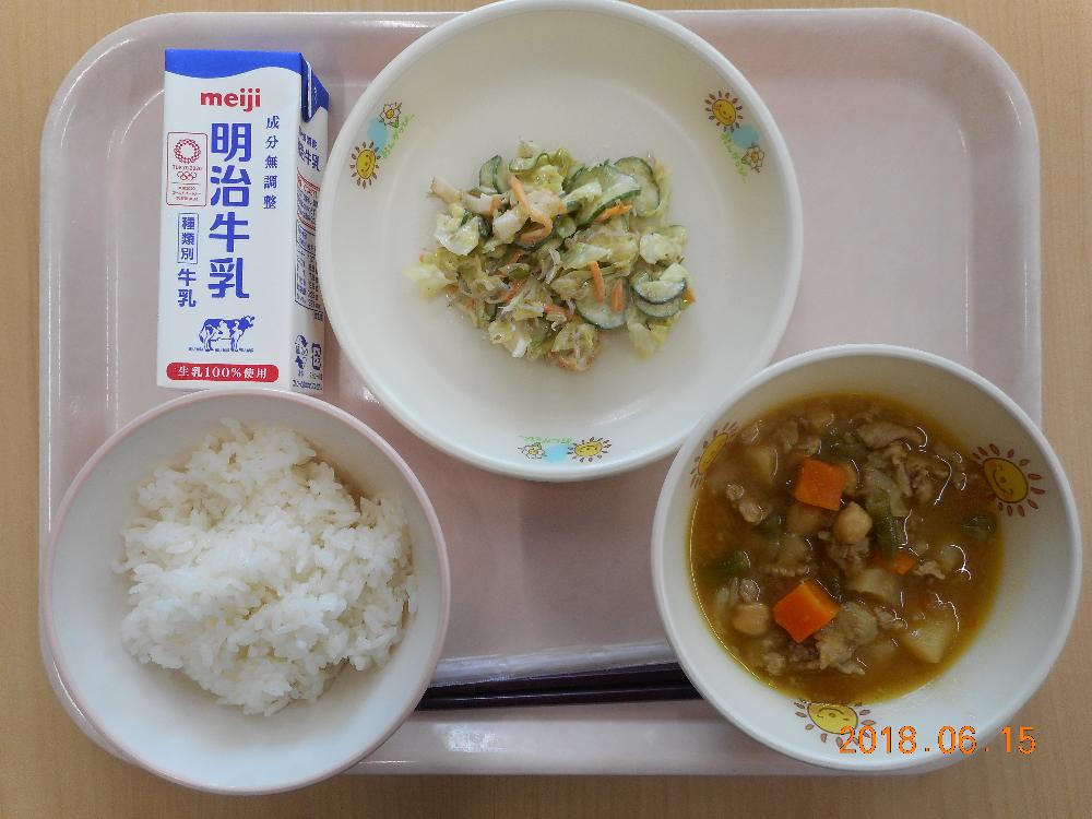 本日の学校給食献立の画像