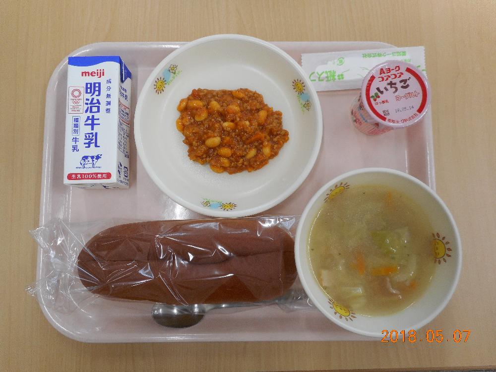 本日の学校給食献立の画像