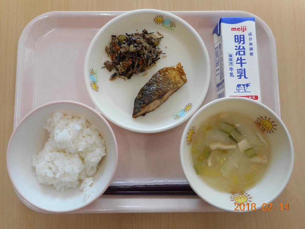 本日の学校給食献立の画像