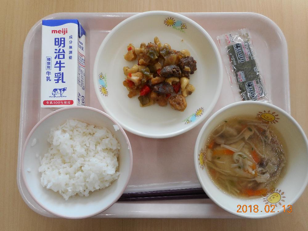 本日の学校給食献立の画像