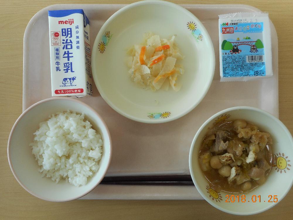 本日の学校給食献立の画像