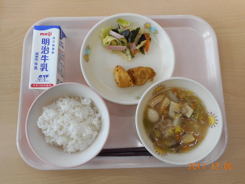 本日の学校給食献立の画像