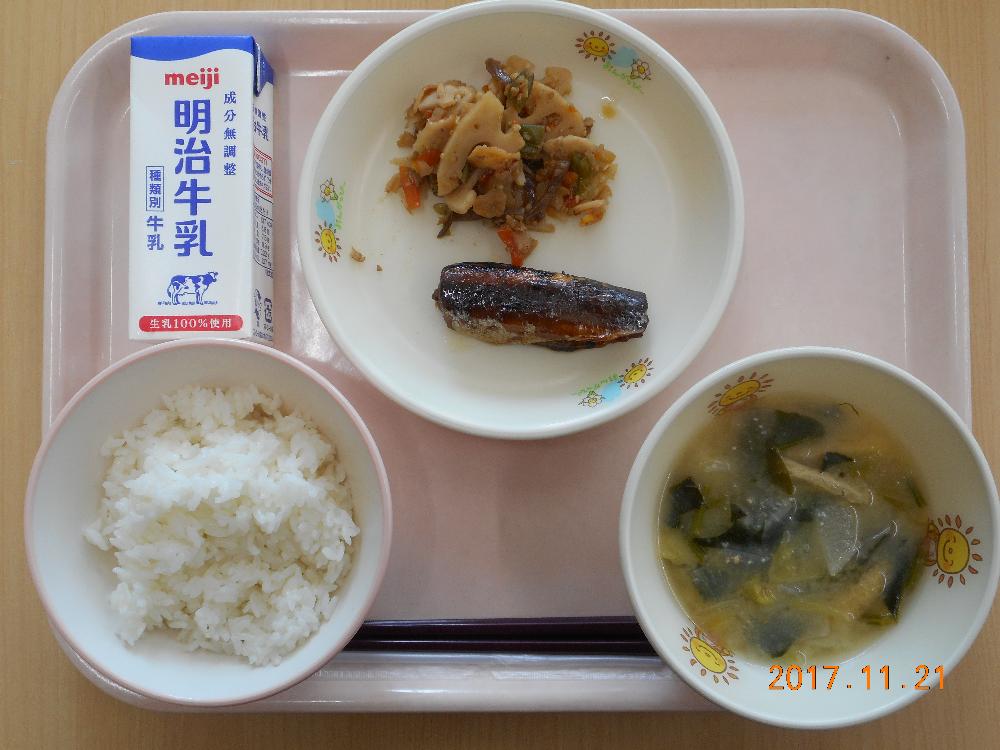 本日の学校給食献立の画像