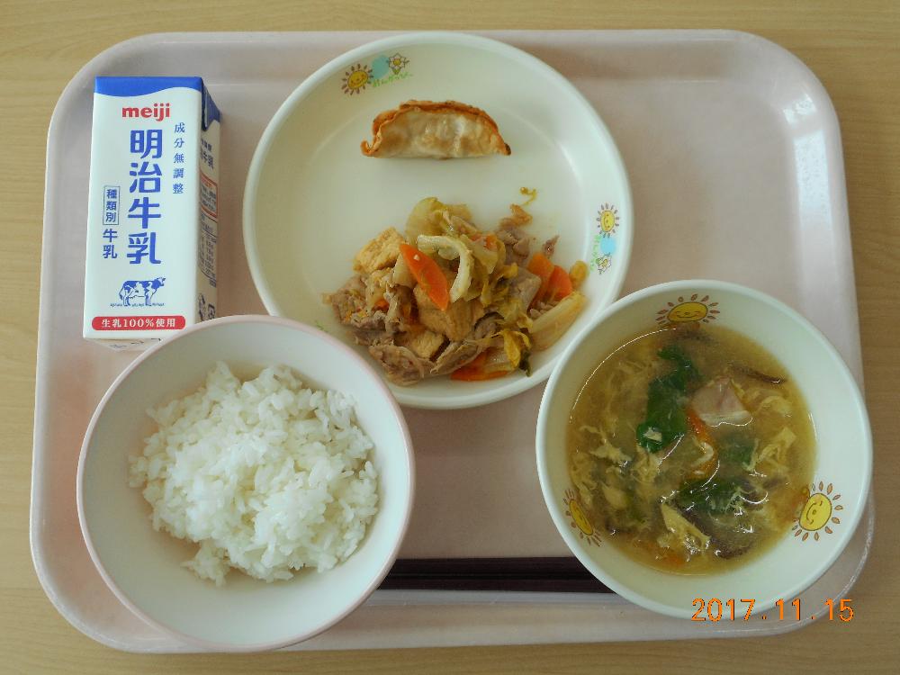 本日の学校給食献立の画像