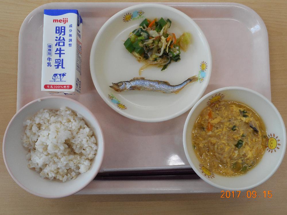 本日の学校給食献立の画像