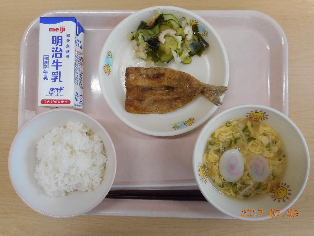 本日の学校給食献立の画像