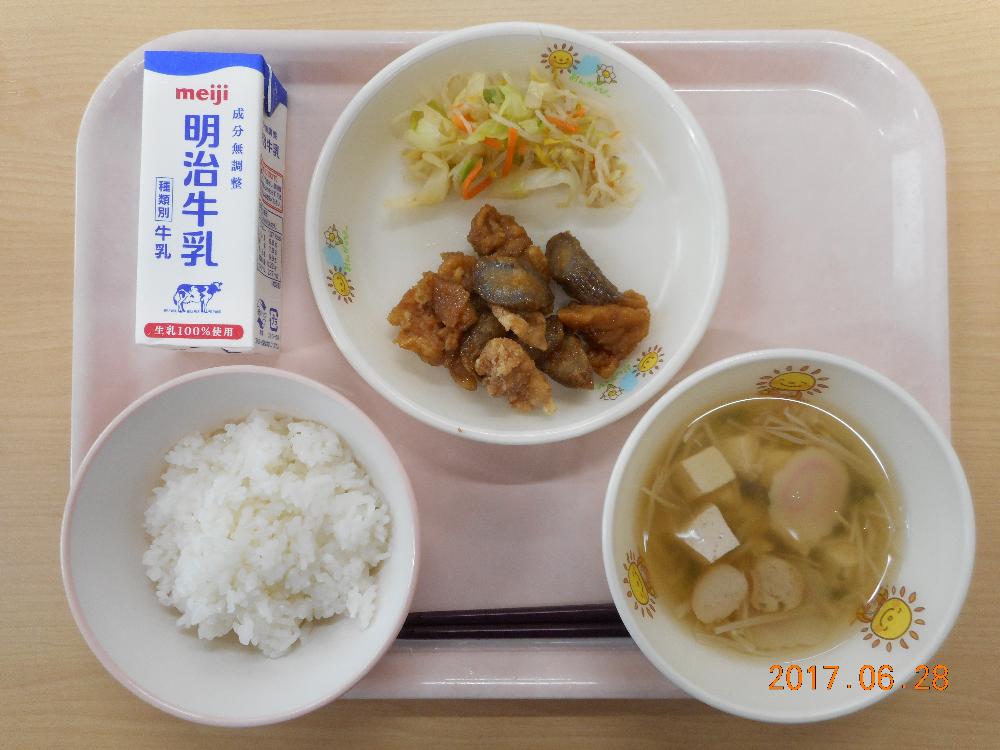 本日の学校給食献立の画像