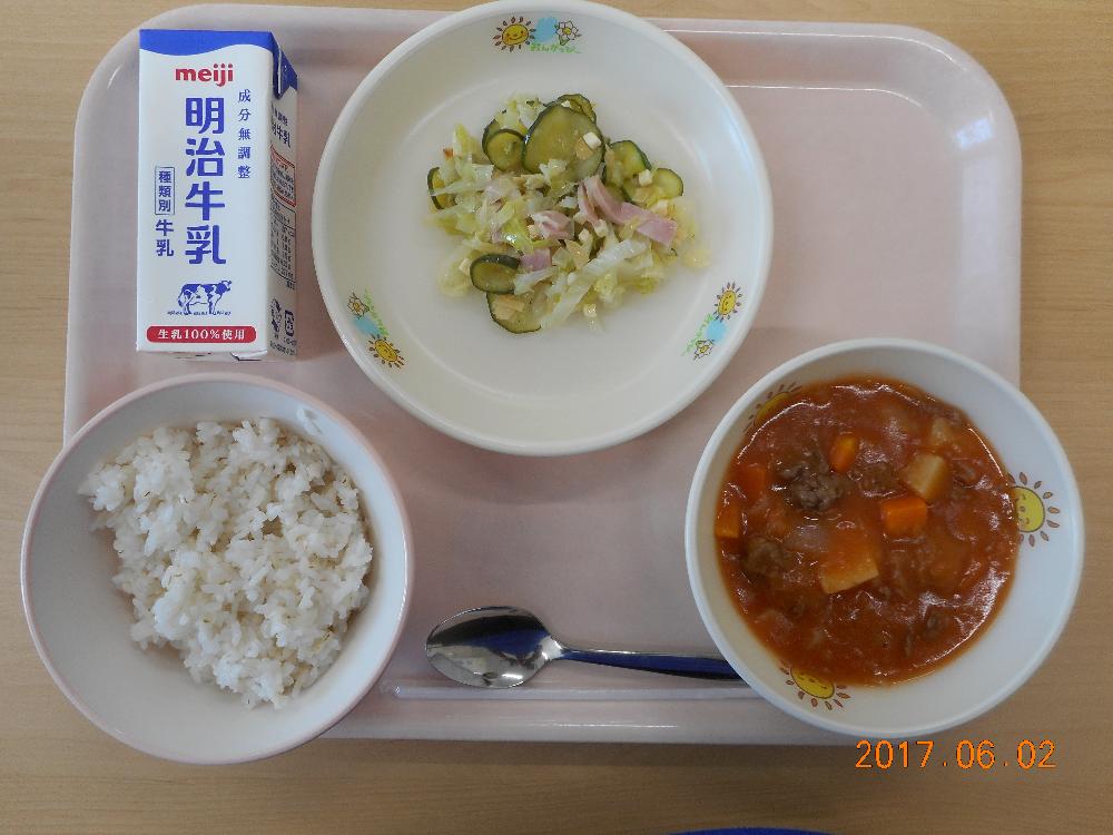 本日の学校給食献立の画像