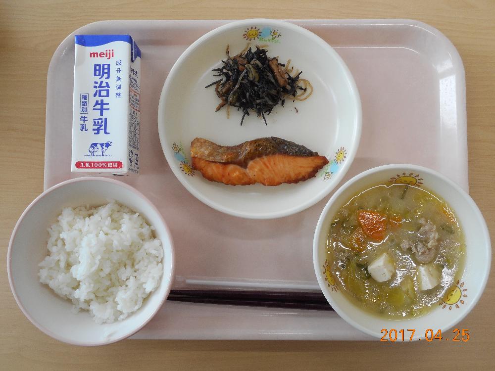 本日の学校給食献立の画像