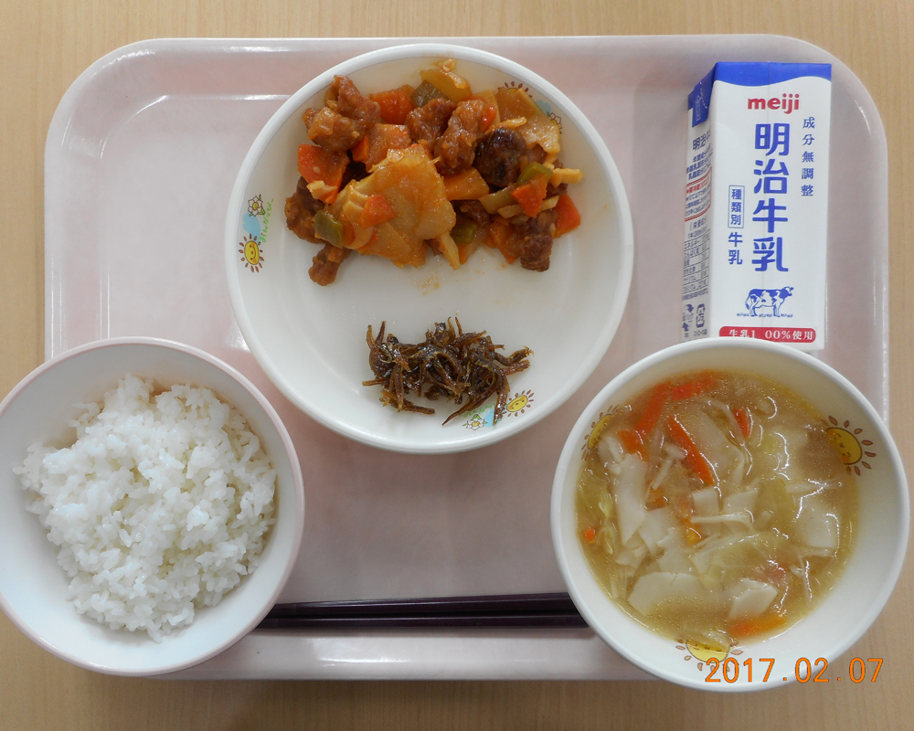 本日の学校給食献立の画像