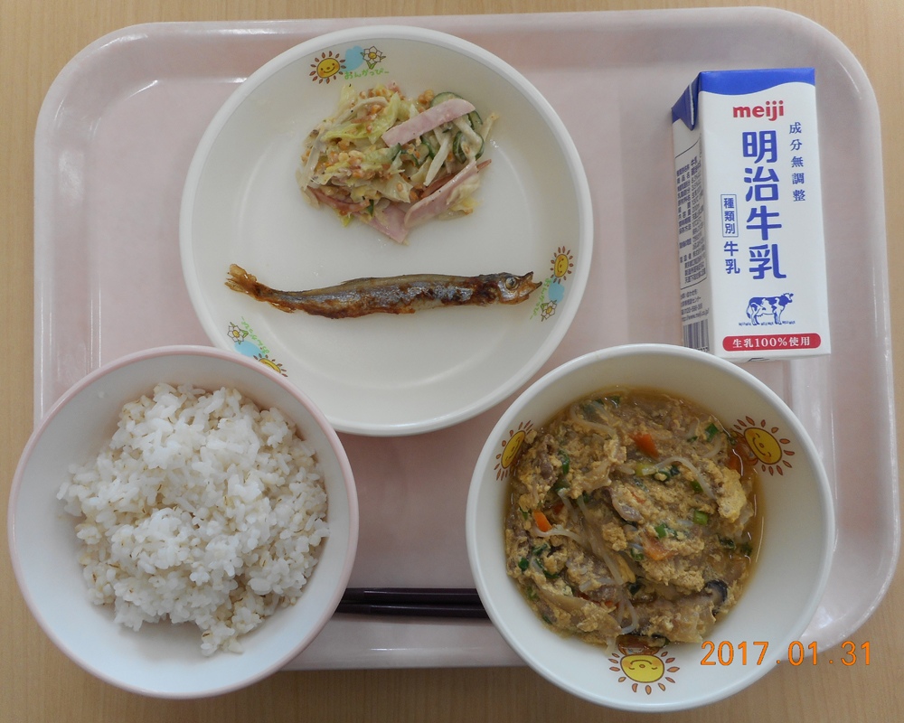 本日の学校給食献立の画像