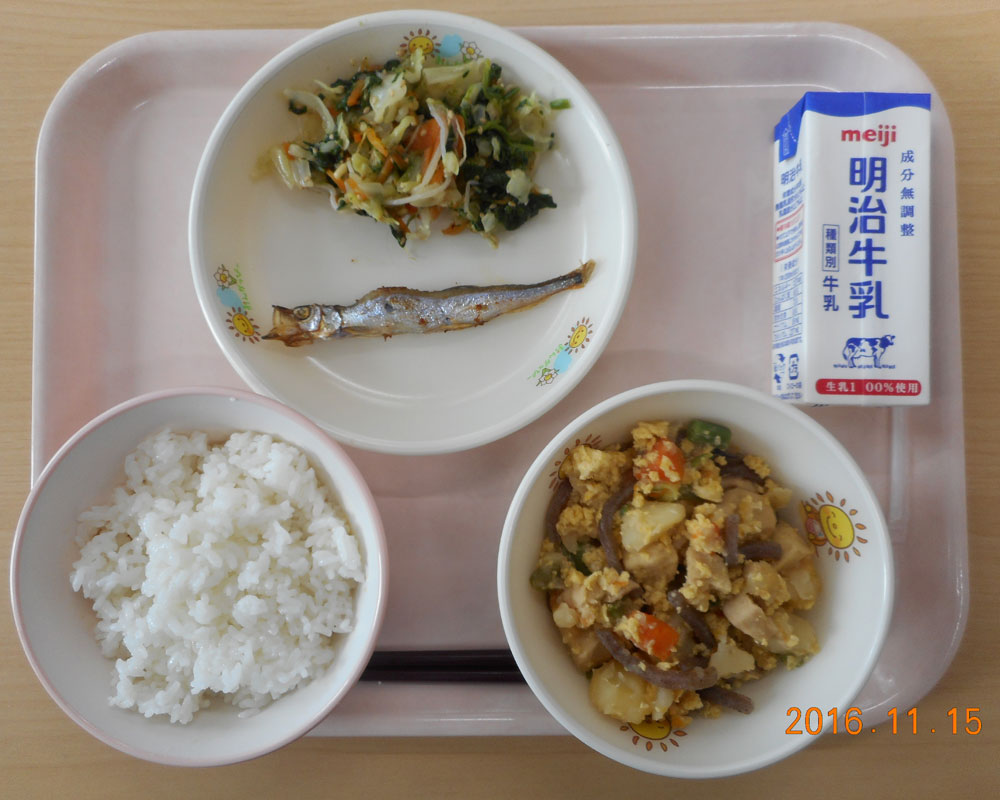 本日の学校給食献立の画像