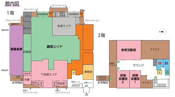 遠賀町食育交流・防災センター館内図