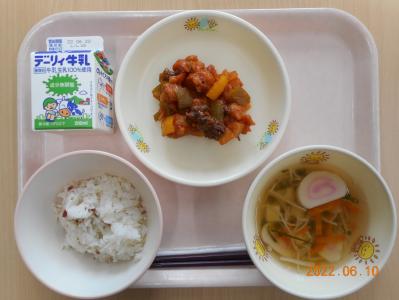 本日の学校給食献立の画像