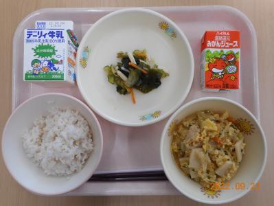 本日の学校給食献立の画像