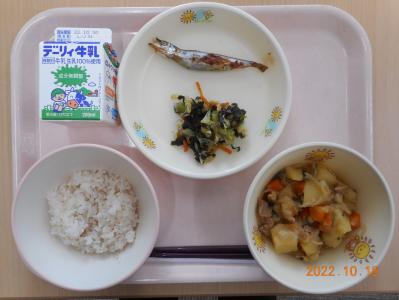 本日の学校給食献立の画像