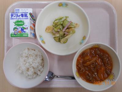 本日の学校給食献立の画像