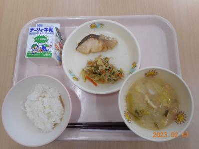 本日の学校給食献立の画像