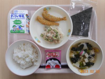 本日の学校給食献立の画像