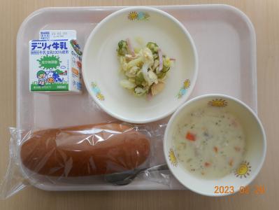 本日の学校給食献立の画像