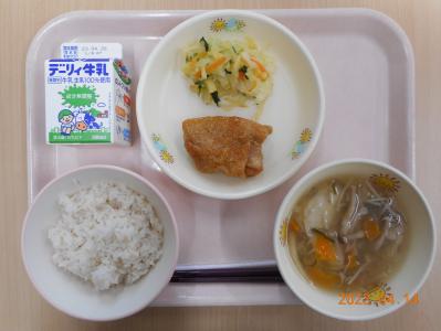 本日の学校給食献立の画像