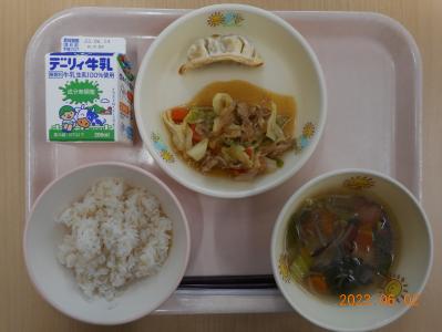 本日の学校給食献立の画像