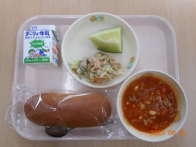 本日の学校給食献立の画像