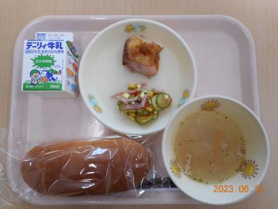 本日の学校給食献立の画像