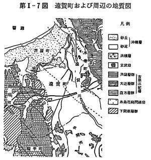 遠賀町および周辺の地質図