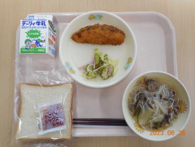 本日の学校給食献立の画像