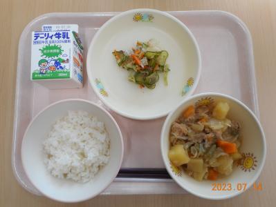 本日の学校給食献立の画像