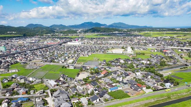 遠賀町上空からの写真