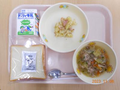 本日の学校給食献立の画像