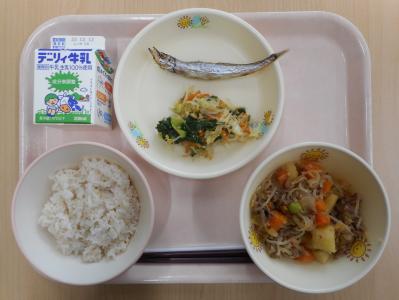 本日の学校給食献立の画像