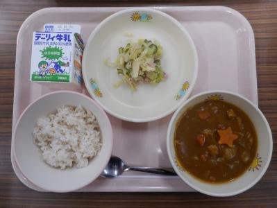 本日の学校給食献立の画像