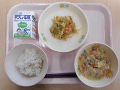 本日の学校給食献立の画像