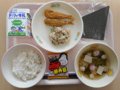 本日の学校給食献立の画像