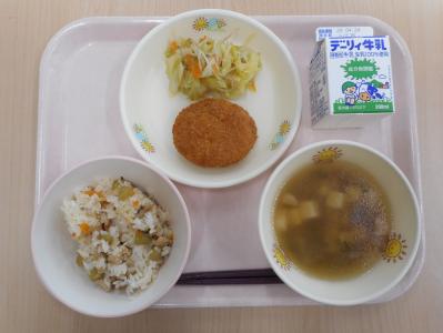 本日の学校給食献立の画像