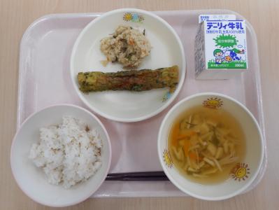 本日の学校給食献立の画像
