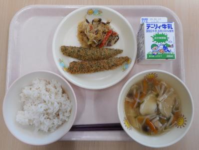 本日の学校給食献立の画像