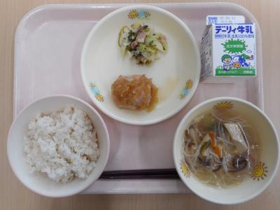 本日の学校給食献立の画像